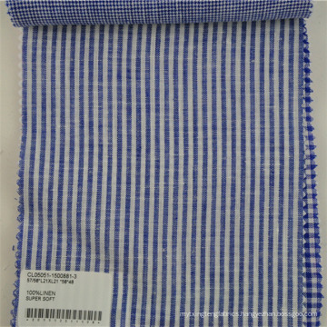 soft linen stripe print fabric for shirt garment dress